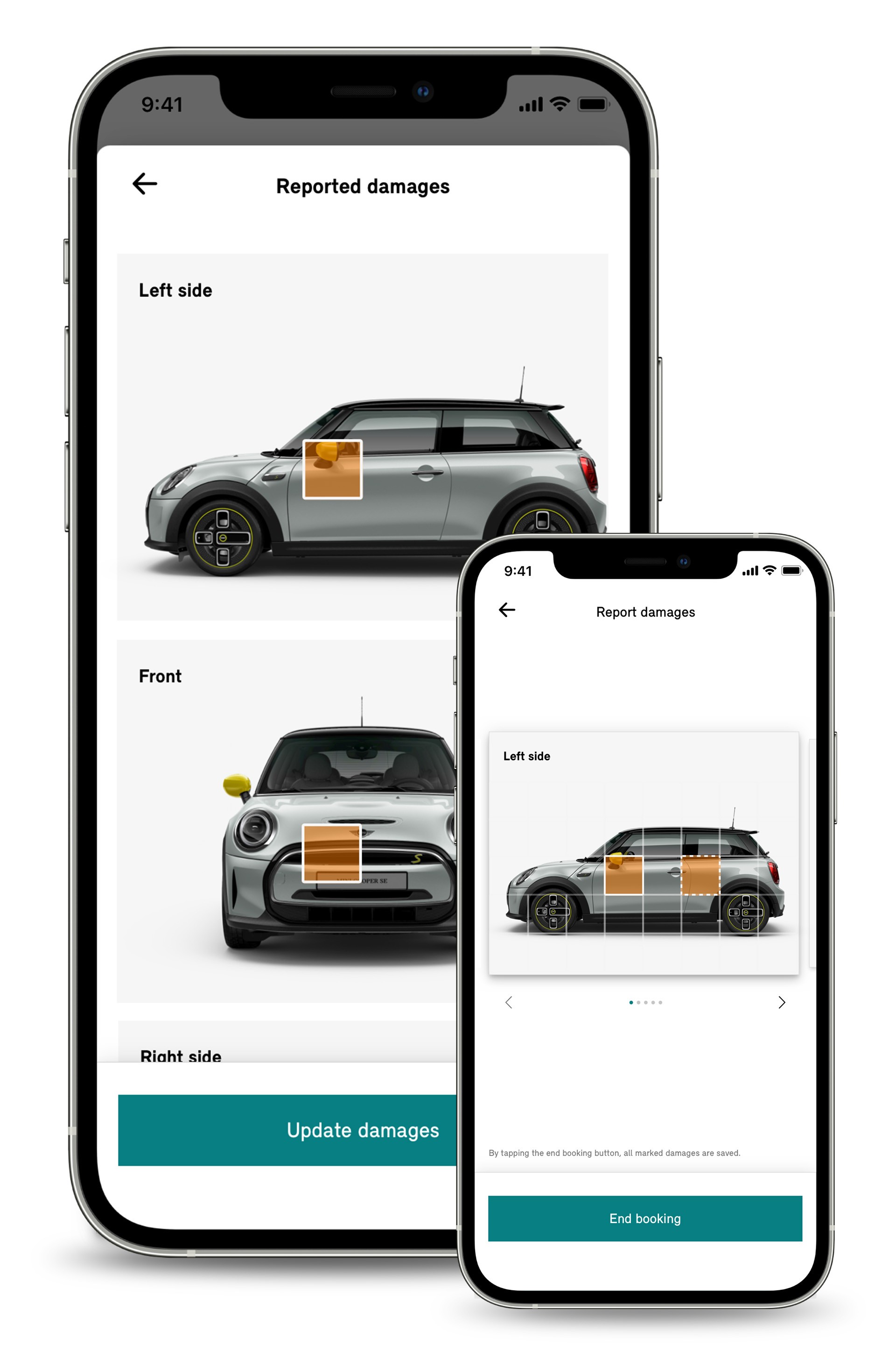 MINI Sharing para empresas – Aplicación MINI Sharing – Revisión de daños